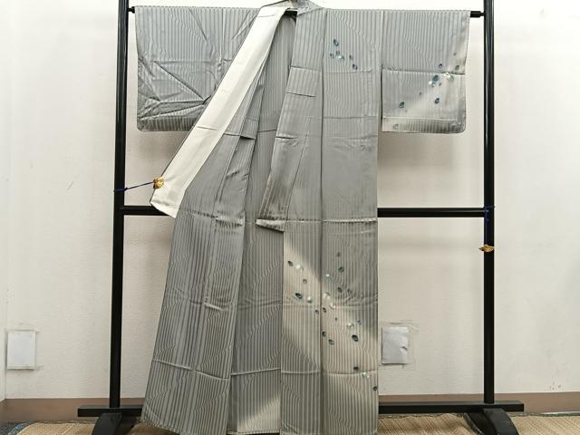 平和屋着物▽訪問着 単衣 手描き 水玉 暈し染め 正絹 逸品 BAAW3562mz