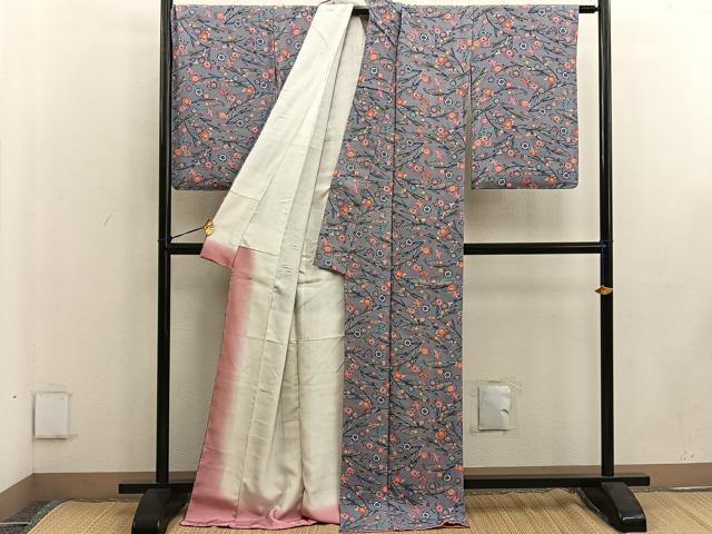 平和屋着物●上質な小紋 琉球紅型 花鳥文 正絹 逸品 未使用 BAAW3612mz