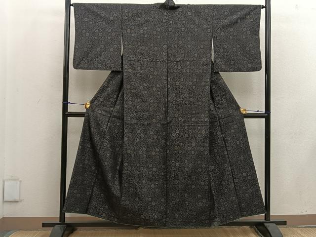 平和屋着物●本場大島紬 花唐草文 正絹 逸品 BAAW3622mz