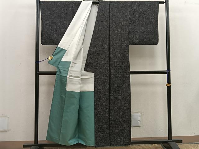 平和屋着物●本場大島紬 花唐草文 正絹 逸品 BAAW3622mz