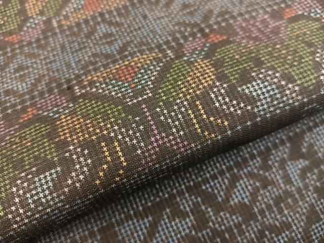 平和屋着物●本場大島紬 7マルキ 更紗花文 正絹 逸品 未使用 BAAW3641mz