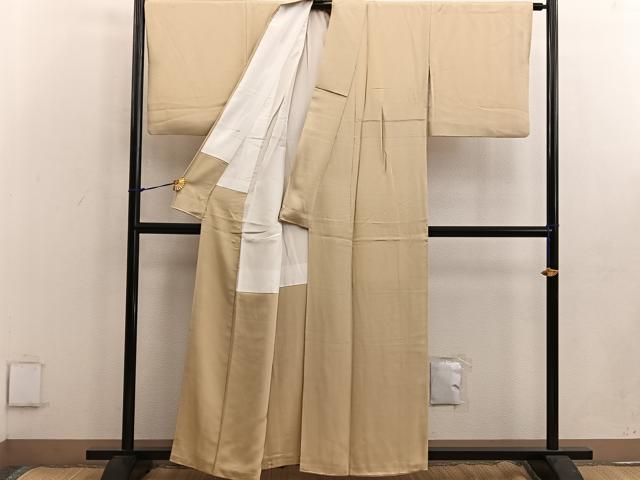 平和屋着物●上質な色無地 玉蜀黍色 正絹 逸品 BAAW3647mz