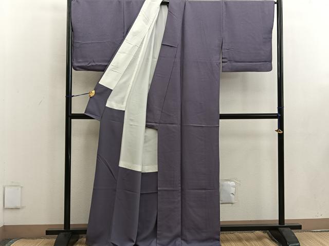 平和屋着物●上質な色無地 葡萄鼠色 正絹 逸品 BAAW3651mz
