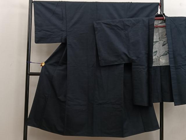 平和屋着物●男性 紬 アンサンブル 蝋色 正絹 逸品 BAAW3658mz