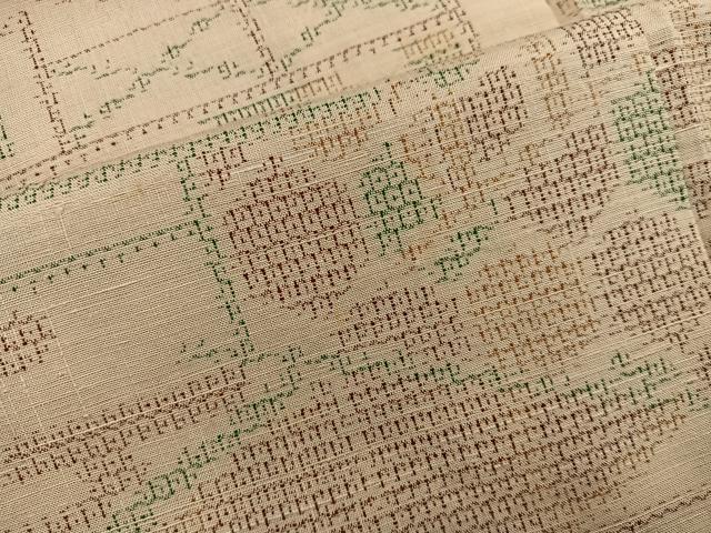 平和屋着物●本場結城玉紬 結織苑 100亀甲 幾何学文様 証紙付き 正絹 逸品 BAAW3661mz