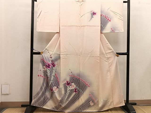 平和屋着物■訪問着 草花文 暈し染め 正絹 逸品 BAAW3671mz