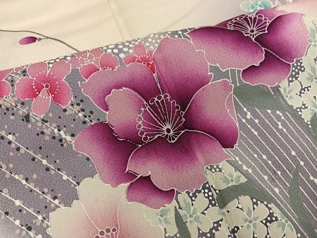 平和屋着物■訪問着 草花文 暈し染め 正絹 逸品 BAAW3671mz