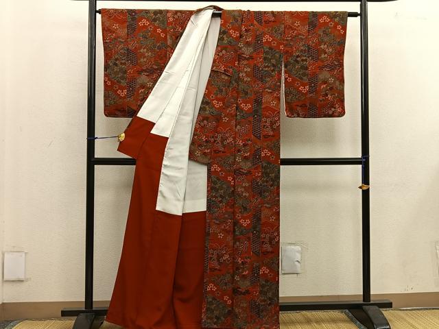 平和屋着物■上質な小紋 菊花文 正絹 逸品 BAAW3681mz