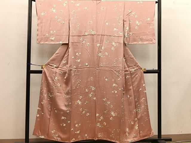 平和屋着物■上質な小紋 枝花文 金彩 正絹 逸品 BAAW3695mz