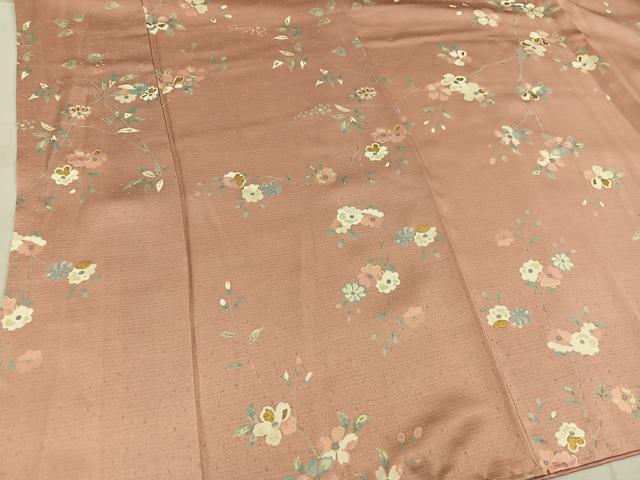 平和屋着物■上質な小紋 枝花文 金彩 正絹 逸品 BAAW3695mz