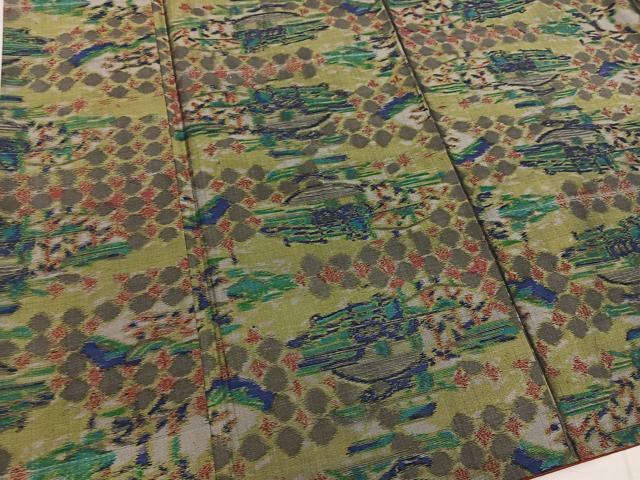 平和屋着物■上質な紬 幾何学文様 正絹 逸品 BAAW3701mz