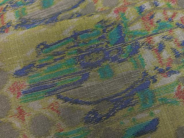 平和屋着物■上質な紬 幾何学文様 正絹 逸品 BAAW3701mz