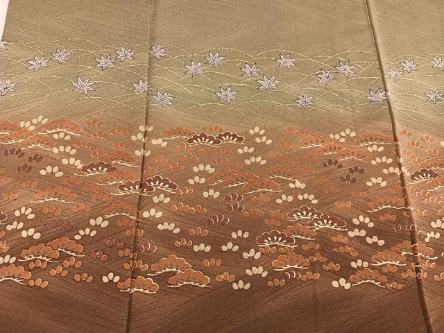 平和屋着物■訪問着 芝草花文 暈し染め 金彩 正絹 逸品 BAAW3713mz