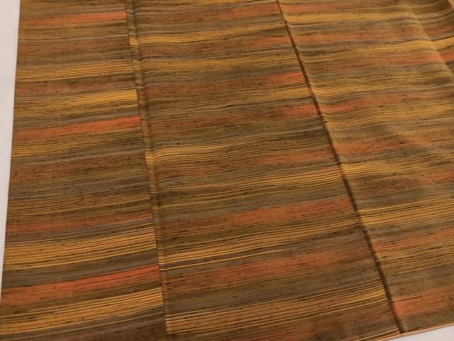平和屋着物■上質な紬 横段文 正絹 逸品 BAAW3727mz