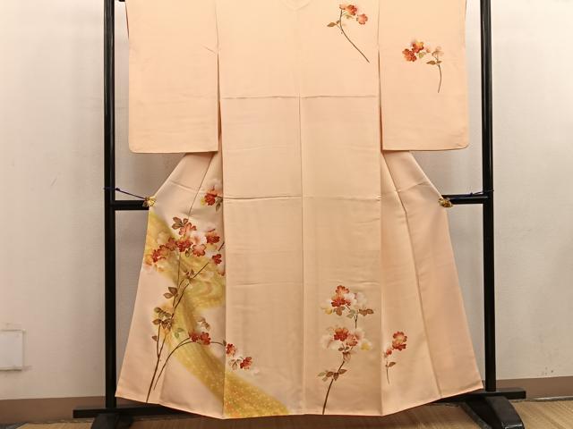 平和屋着物■訪問着 流水花文 正絹 逸品 BAAW3734mz