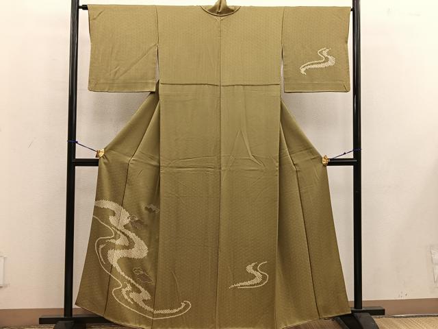 平和屋着物■訪問着 スワトウ刺繍 絞り 雲重ね流水文 正絹 逸品 BAAW3746mz