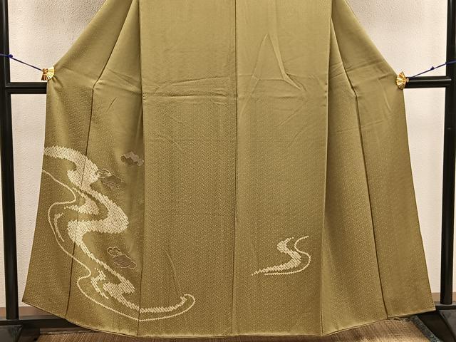 平和屋着物■訪問着 スワトウ刺繍 絞り 雲重ね流水文 正絹 逸品 BAAW3746mz