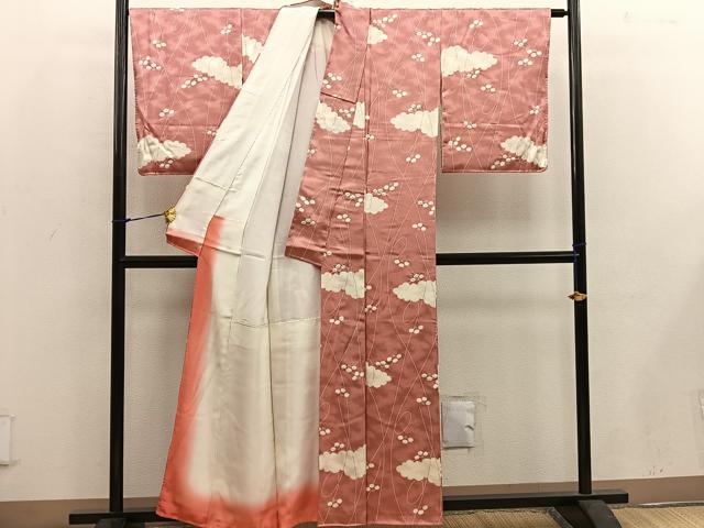 平和屋着物■上質な小紋 雲取り花文 正絹 逸品 BAAW3752mz