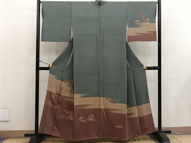 平和屋着物■訪問着 刺繍 松 金彩 正絹 逸品 BAAW3791mz