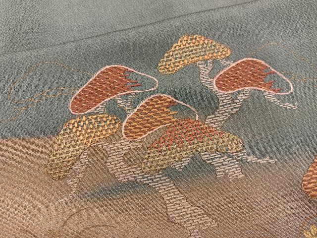 平和屋着物■訪問着 刺繍 松 金彩 正絹 逸品 BAAW3791mz
