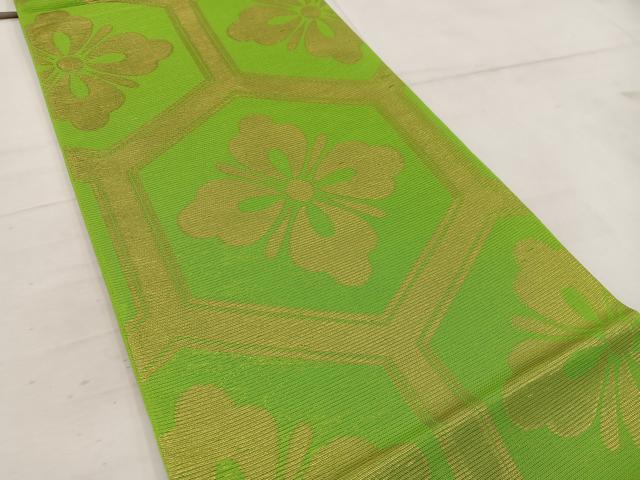 平和屋着物*夏物 六通柄 本袋帯 亀甲花文 金糸 正絹 逸品 BAAW3810mz