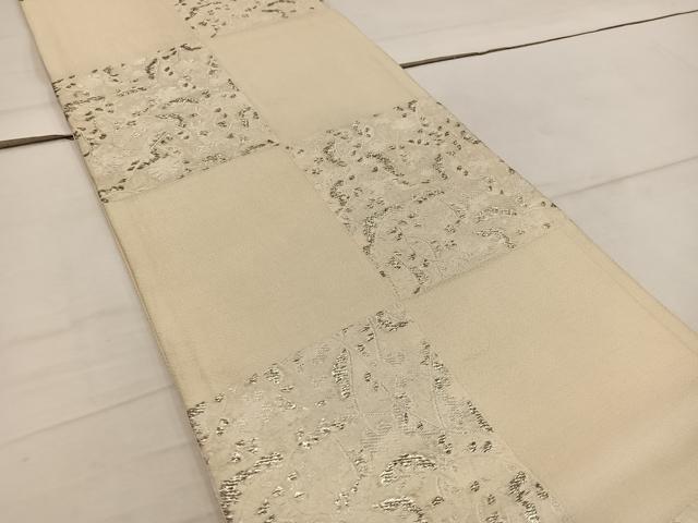 平和屋着物*夏物 六通柄袋帯 唐織 草葉文 銀糸 正絹 逸品 BAAW3815mz