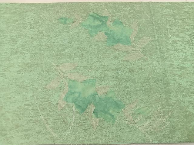 平和屋着物*夏物 太鼓柄袋帯 草花文 引箔 正絹 逸品 BAAW3827mz