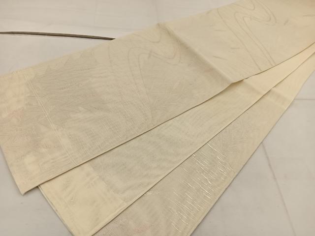 平和屋着物*夏物 六通柄袋帯 流水草葉文 銀糸 正絹 逸品 BAAW3832mz