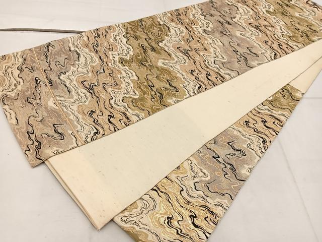 平和屋着物◎六通柄 京袋帯 本袋帯 流水文 金糸 正絹 逸品 BAAW3845mz