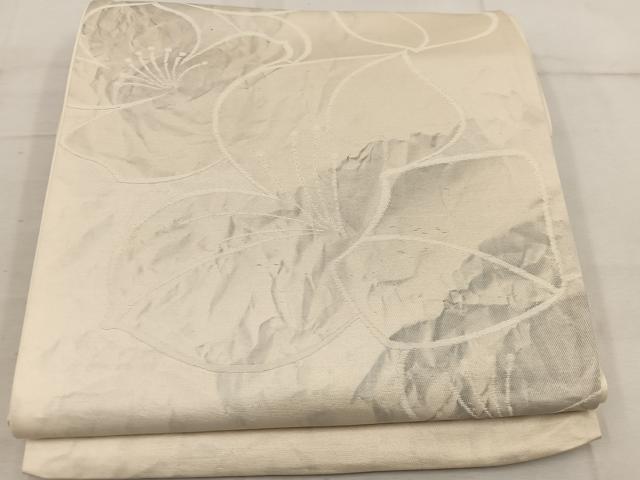 平和屋着物◎六通柄袋帯 草花文 正絹 逸品 BAAW3856mz