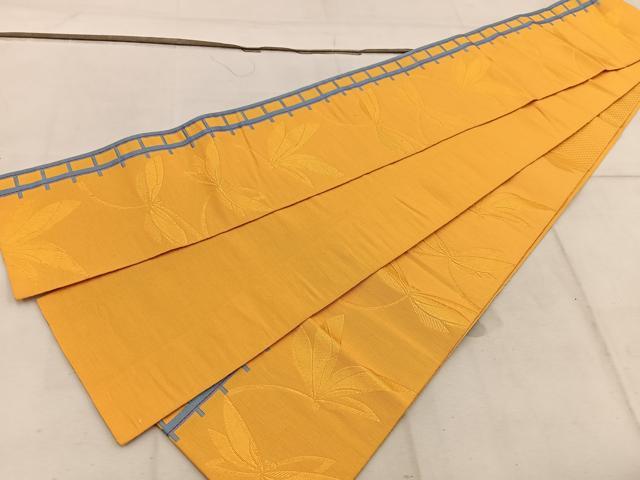 平和屋着物◎本場筑前博多織 半幅帯 草葉文 正絹 逸品 BAAW3881mz