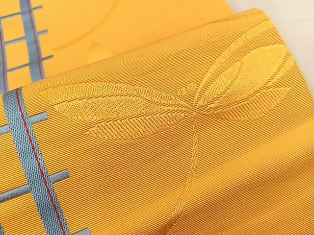 平和屋着物◎本場筑前博多織 半幅帯 草葉文 正絹 逸品 BAAW3881mz