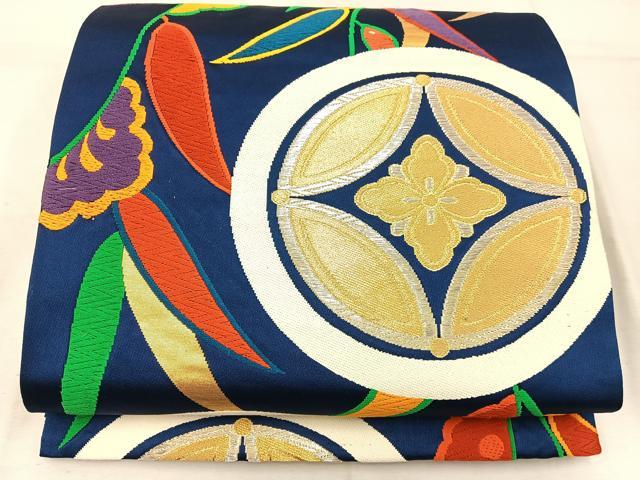 平和屋着物◎六通柄袋帯 唐織 花丸文 金銀糸 正絹 逸品 BAAW3905mz