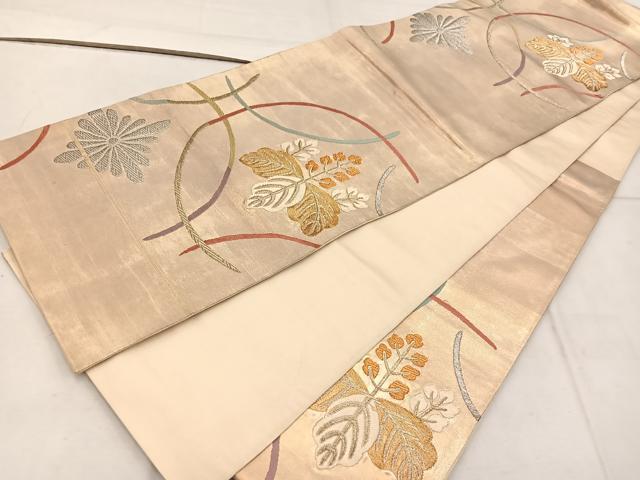 平和屋着物◎六通柄袋帯 桐 金銀糸 引箔 正絹 逸品 BAAW3907mz