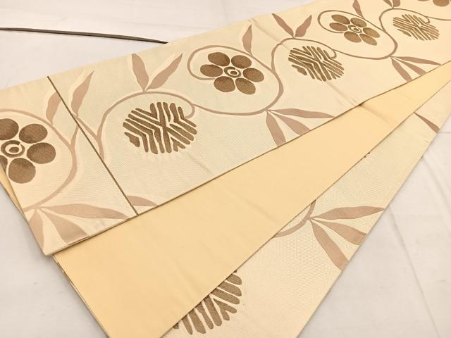 平和屋着物◎六通柄袋帯 笹蔓 金糸 正絹 逸品 BAAW3977mz