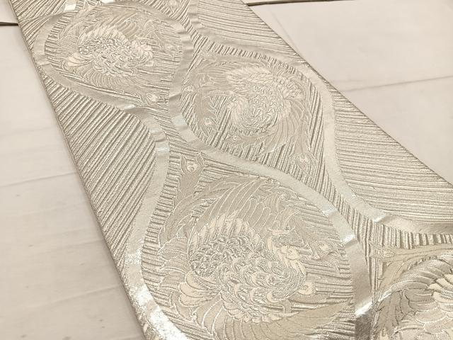 平和屋着物◎六通柄袋帯 源氏物語 銀糸 正絹 逸品 BAAW3997mz