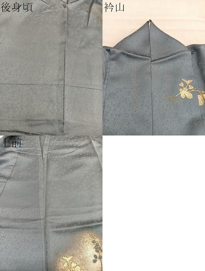 平和屋着物▼訪問着 螺鈿 籬菊萩文 暈し染め 金銀彩 正絹 逸品 BAAW4012hv