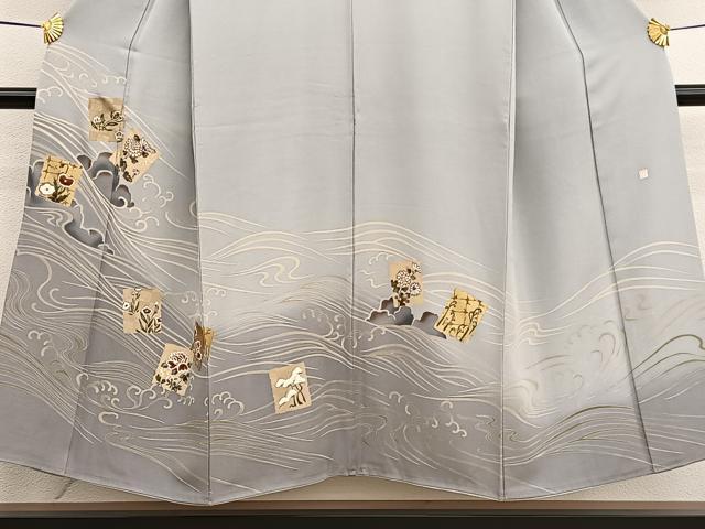 平和屋着物■訪問着 作家物 立波破れ色紙花文 暈し染め 金彩 正絹 逸品 BAAW4090hv