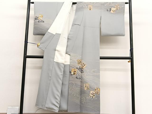 平和屋着物■訪問着 作家物 立波破れ色紙花文 暈し染め 金彩 正絹 逸品 BAAW4090hv
