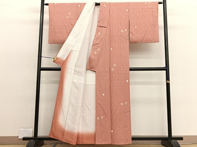 平和屋着物■上質な小紋 絞り 枝葉文 正絹 逸品 BAAW4102hv