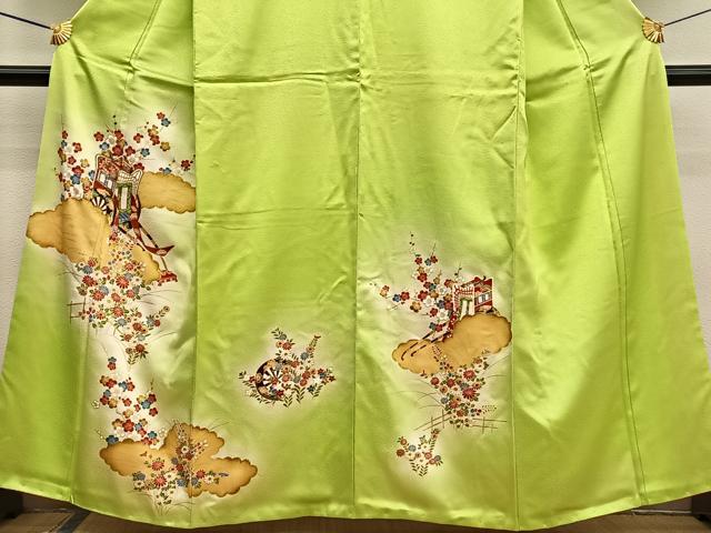 平和屋着物▼訪問着 駒刺繍 御所車枝梅文 暈し染め 金彩 正絹 逸品 BAAW4176hv