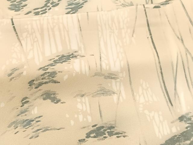 平和屋着物▼上質な小紋 手描き 竹林 正絹 逸品 BAAW4178hv