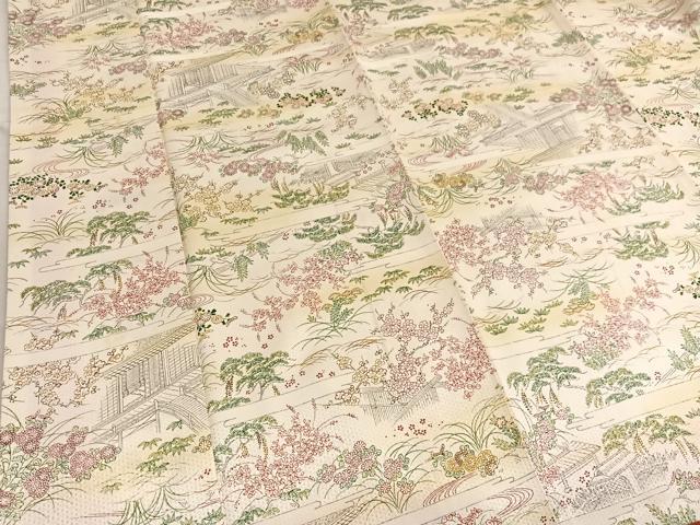平和屋着物■上質な小紋 手描き 風景文 暈し染め 正絹 逸品 BAAW4233hv