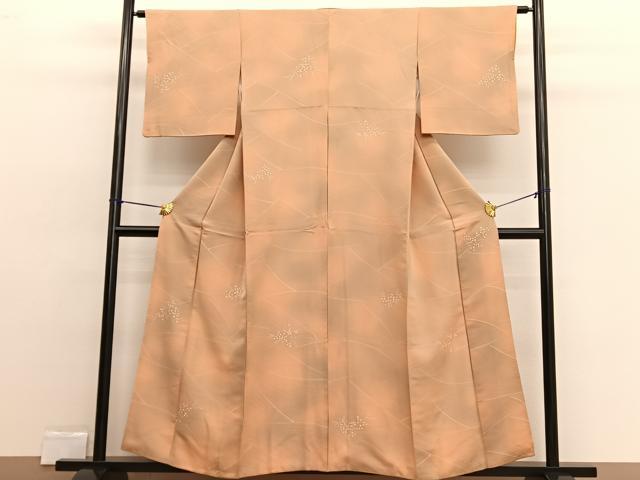 平和屋着物■上質な小紋 手描き 草花文 暈し染め 正絹 逸品 BAAW4247hv