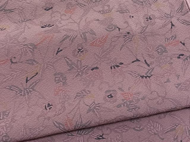 平和屋着物■上質な小紋 型染め 笹梅文 正絹 逸品 BAAW4270hv