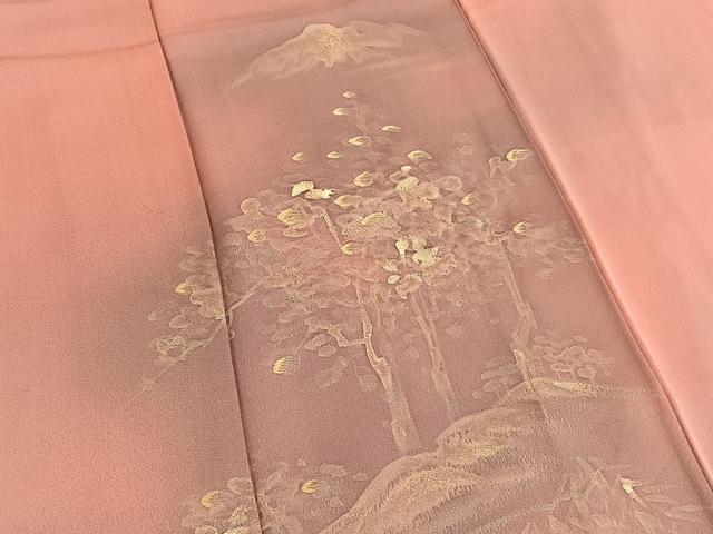 平和屋着物■訪問着 手描き 刺繍 風景文 暈し染め 金彩 正絹 逸品 BAAW4277hv