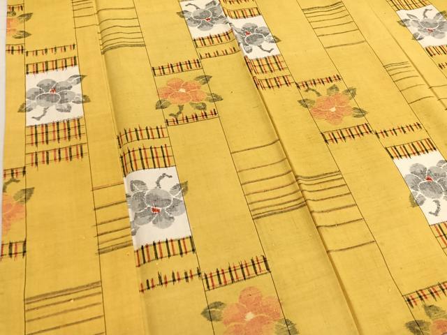 平和屋着物■上質な紬 椿 正絹 逸品 BAAW4278hv