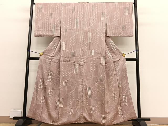 平和屋着物■上質な小紋 絞り 麻の葉文様 正絹 逸品 BAAW4280hv