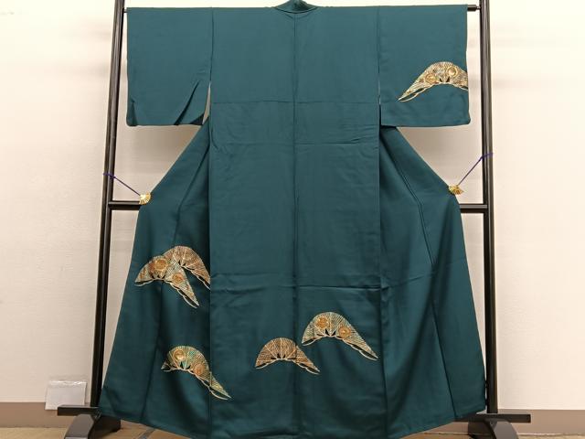 平和屋着物●訪問着　駒刺繍　松竹梅　金銀彩　金糸　正絹　逸品　AABG4390fy 平和屋着物○創業460年・千總 訪問着 駒刺繍 吉祥花文 暈し染め 金彩