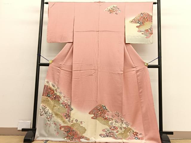 平和屋着物□訪問着 辻が花 暈し染め 金彩 正絹 逸品 BAAW4323hv